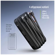 Батарея універсальна ColorWay 20 000 mAh PowerHub PD/22.5W, QC/4.0, Black (CW-PB200LP07BK) - фото 8