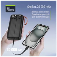 Батарея універсальна ColorWay 20 000 mAh PowerHub PD/22.5W, QC/4.0, Black (CW-PB200LP07BK) - фото 9