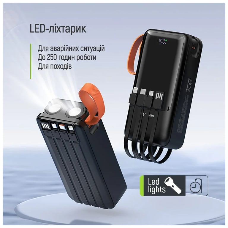 Батарея універсальна ColorWay 30 000 mAh PowerHub PD/22.5W, QC/4.0, Black (CW-PB300LP07BK) - фото 8