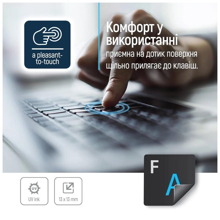 Наклейка на клавіатуру ColorWay непрозора чорна, біло-синя (CW-BWBL) - фото 8