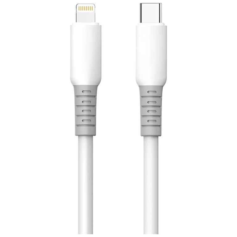 Дата кабель USB-C to Lightning 1.0m PD30W liquid silicone white ColorWay (CW-CBPDCL093-WT) - фото 1