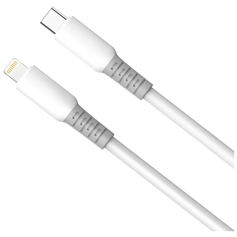Дата кабель USB-C to Lightning 1.0m PD30W liquid silicone white ColorWay (CW-CBPDCL093-WT) - фото 2