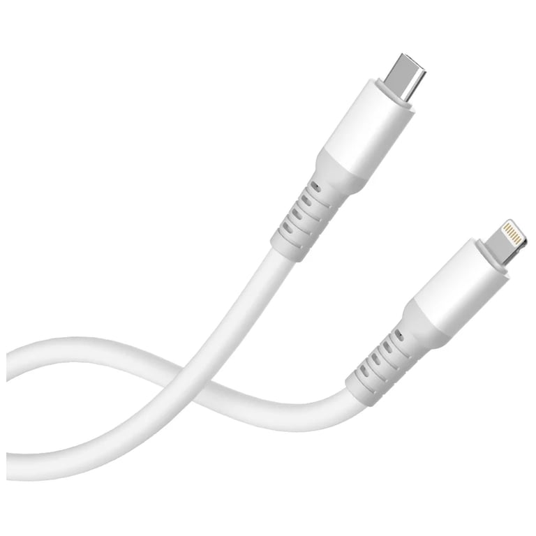 Дата кабель USB-C to Lightning 1.0m PD30W liquid silicone white ColorWay (CW-CBPDCL093-WT) - фото 3