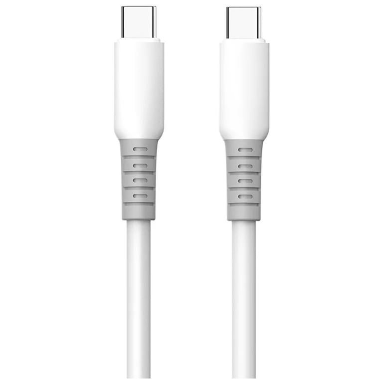 Дата кабель USB-C to USB-C 1.0m 3A PD60W liquid silicone white ColorWay (CW-CBPDCC093-WT) - фото 1