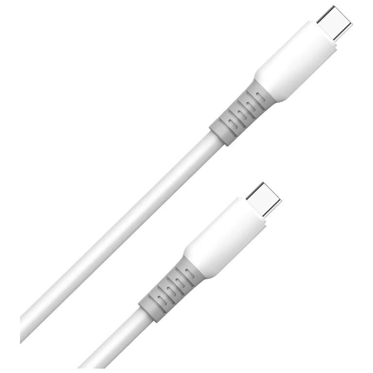 Дата кабель USB-C to USB-C 1.0m 3A PD60W liquid silicone white ColorWay (CW-CBPDCC093-WT) - фото 2