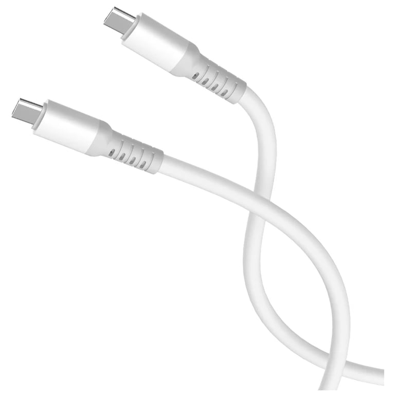Дата кабель USB-C to USB-C 1.0m 3A PD60W liquid silicone white ColorWay (CW-CBPDCC093-WT) - фото 3