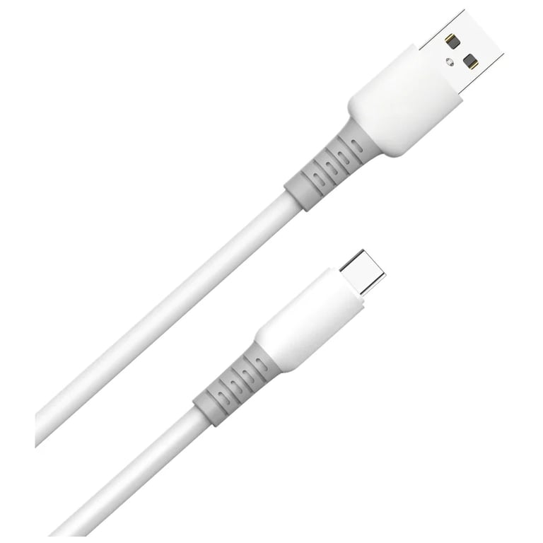 Дата кабель USB 2.0 AM to USB-C 1.0m 3A liquid silicone white ColorWay (CW-CBUC093-WT) - фото 2