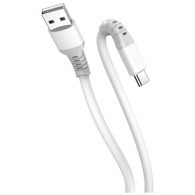Дата кабель USB 2.0 AM to USB-C 1.0m 3A liquid silicone white ColorWay (CW-CBUC093-WT) - фото 3