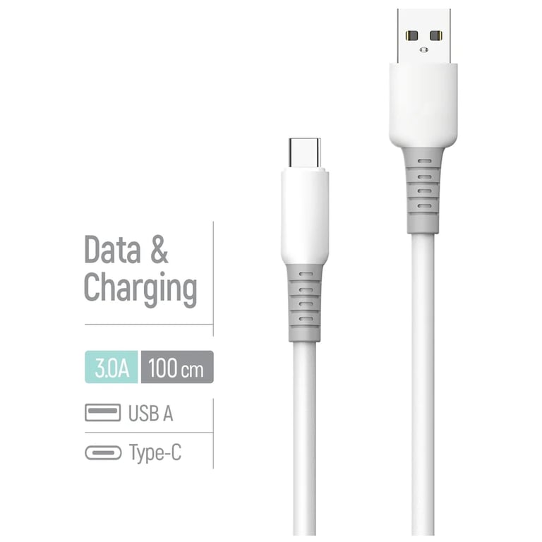 Дата кабель USB 2.0 AM to USB-C 1.0m 3A liquid silicone white ColorWay (CW-CBUC093-WT) - фото 5