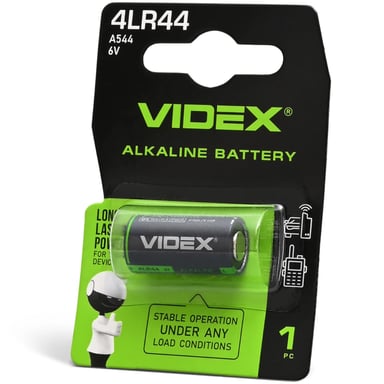 Батарейка 4LR44 / A544 1шт blister Videx (4LR44/A544 1B) - фото 1