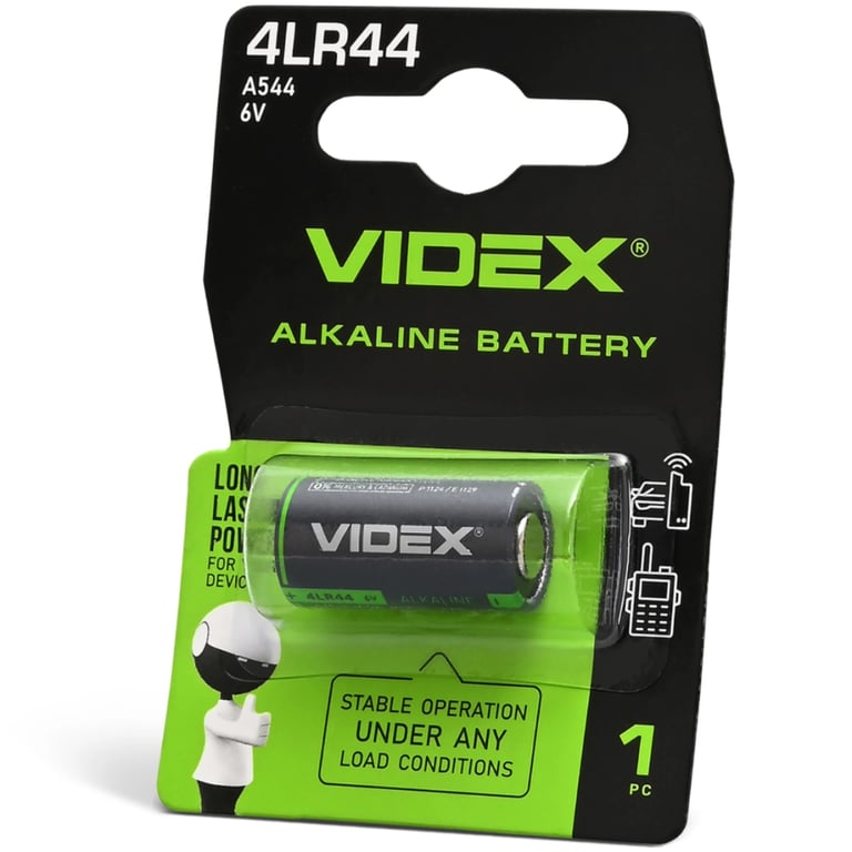 Батарейка 4LR44 / A544 1шт blister Videx (4LR44/A544 1B) - фото 1