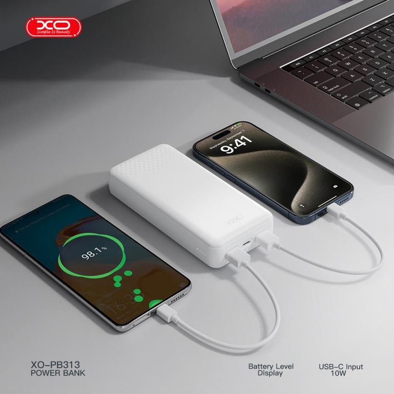 Батарея універсальна XO 20000mAh, 10.5W, white (XO-PB313-WH) - фото 5