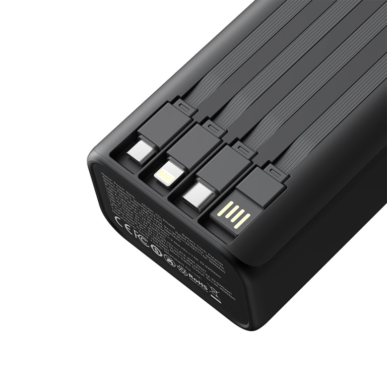 Батарея універсальна XO 30000mAh, PD/20W, QC/22,5W, Lamp, black (XO-PR285) - фото 5