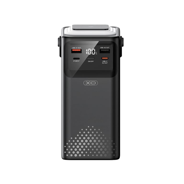 Батарея універсальна XO 80000mAh, PD/20W, QC/22,5W, Lamp, black (XO-PR287-BK) - фото 1