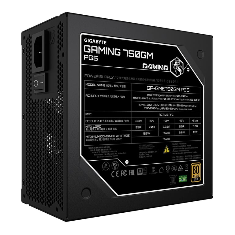 Блок живлення GIGABYTE 750W 750GM PG5 (GP-GME750GM PG5) - фото 4