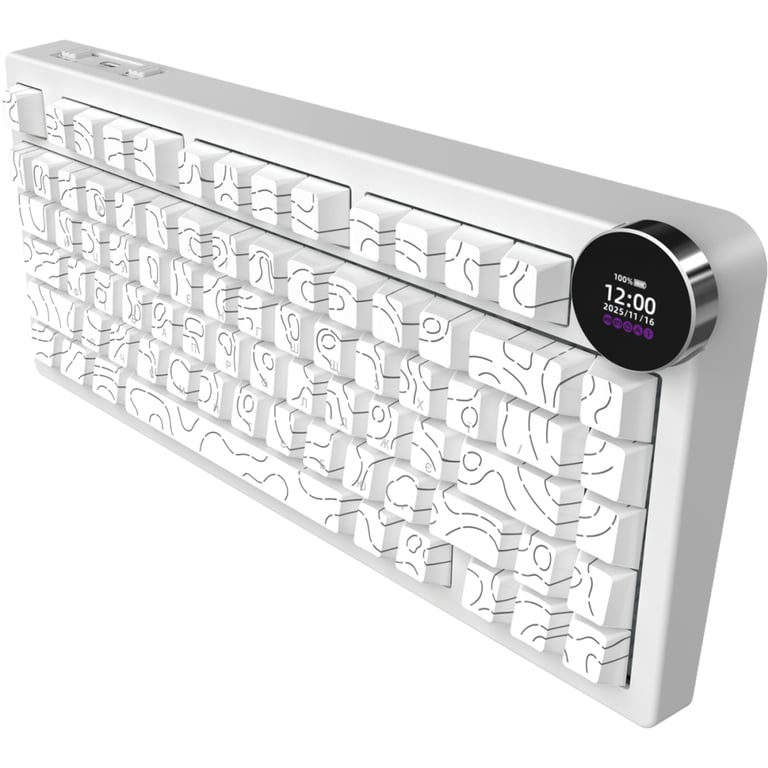 Клавіатура Ajazz AK820 V2 White Peach Switch Wireless/Bluetooth/USB UA White (AK820-V2-WP-S-W) - фото 3