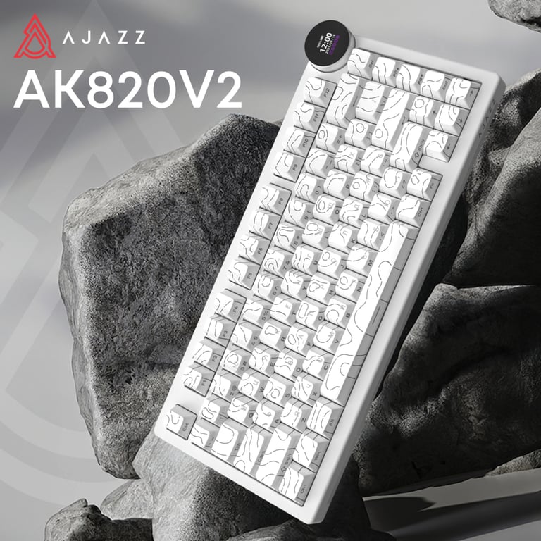 Клавіатура Ajazz AK820 V2 White Peach Switch Wireless/Bluetooth/USB UA White (AK820-V2-WP-S-W) - фото 5