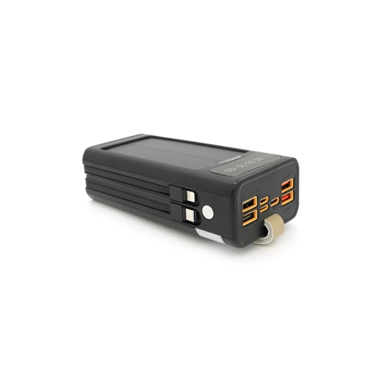 Батарея універсальна ACL 30000mAh, SOLAR, TypeC + Lighting, Black (PW-90B) - фото 3