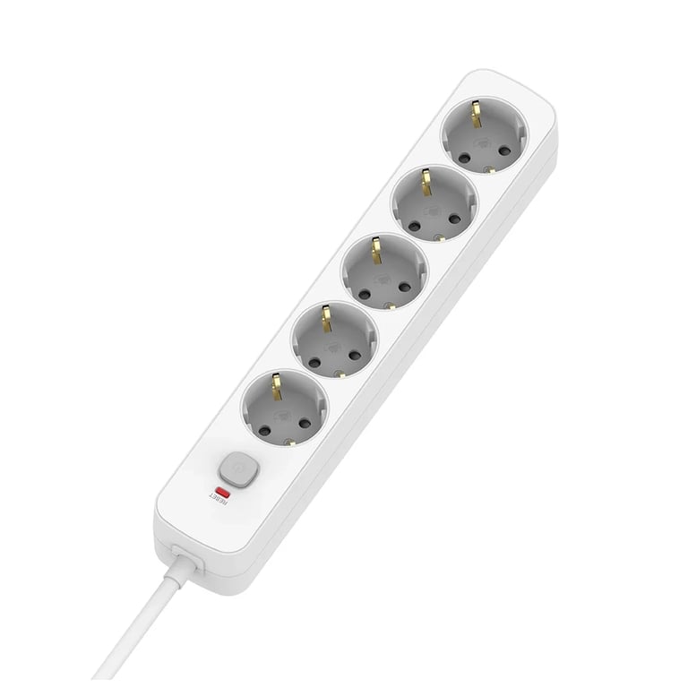 Мережевий фільтр живлення ColorWay CCA-3G1MM 5 розеток, 2m White (CW-PSEA1052W) - фото 1