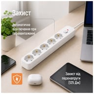 Мережевий фільтр живлення ColorWay CCA-3G1MM 5 розеток, 2m White (CW-PSEA1052W) - фото 8