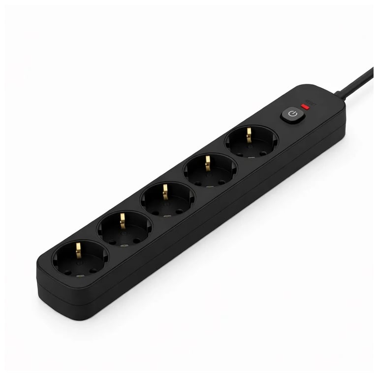 Мережевий фільтр живлення ColorWay CCA-3G1MM 5 розеток, 5m Black (CW-PSEA1055BK) - фото 2