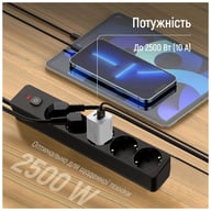 Мережевий фільтр живлення ColorWay CCA-3G1MM 5 розеток, 5m Black (CW-PSEA1055BK) - фото 5