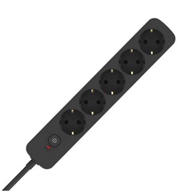 Мережевий фільтр живлення ColorWay CW-PSEA1652BK 5 розеток, 2m Black (CW-PSEA1652BK) - фото 1