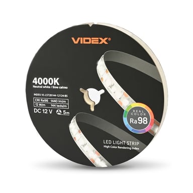 Світлодіодна стрічка Videx DC12V 60W 5M 4000K Ra98 IP20 5м (VL-LST28144-12124-B5) - фото 1