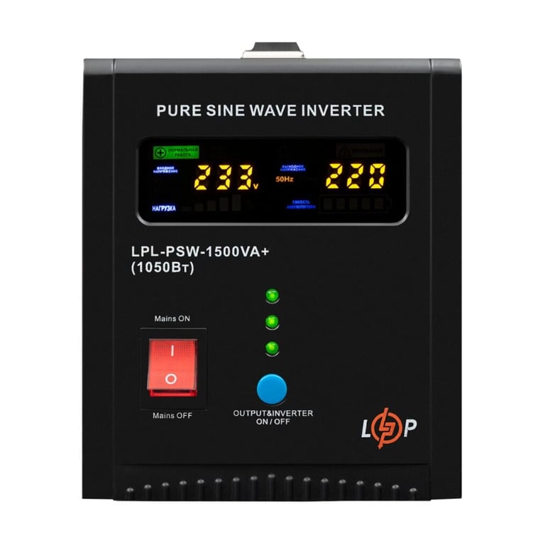 Пристрій безперебійного живлення LogicPower LPL-PSW-1500VA+ ( 1050W ) 12V (37720) - фото 1