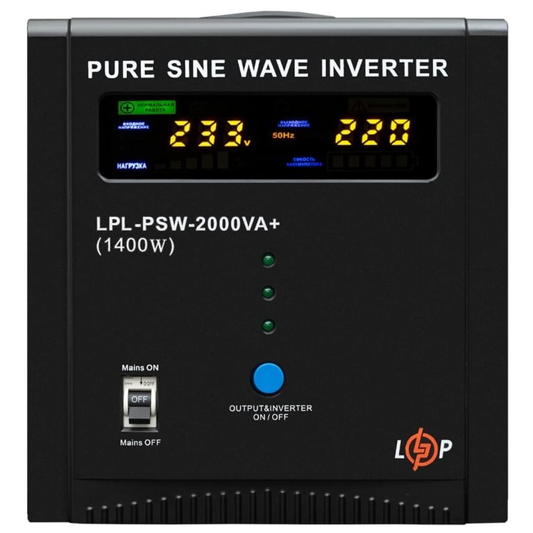 Пристрій безперебійного живлення LogicPower LPL-PSW-2000VA+ ( 1400W ) 24V (37721) - фото 1