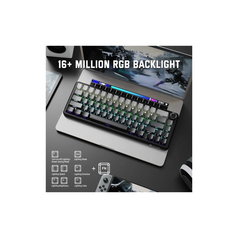 Клавіатура Attack Shark X66 RGB Wireless/Bluetooth/USB UA Moonlit Night (X66MN_AS) - фото 5