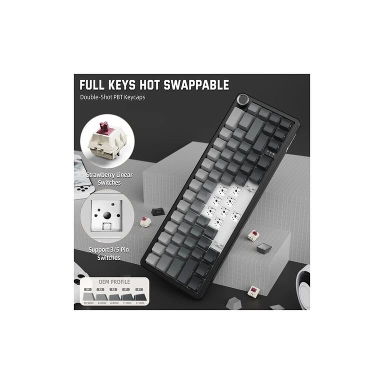 Клавіатура Attack Shark X66 RGB Wireless/Bluetooth/USB UA Moonlit Night (X66MN_AS) - фото 7