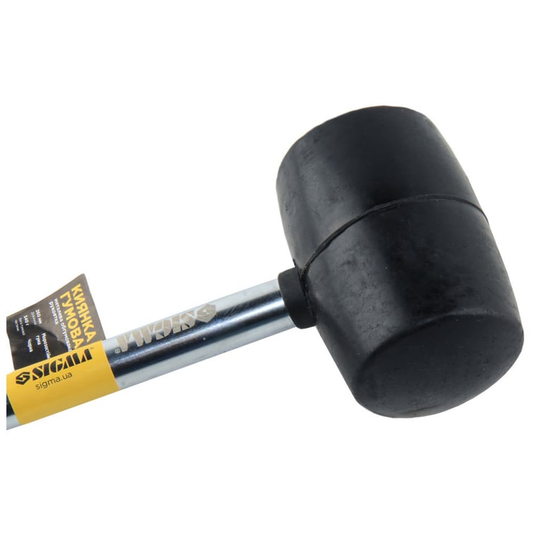Киянка Sigma 340г, гумова, чорна, металева обгумована рукоятка (4317471) - фото 2