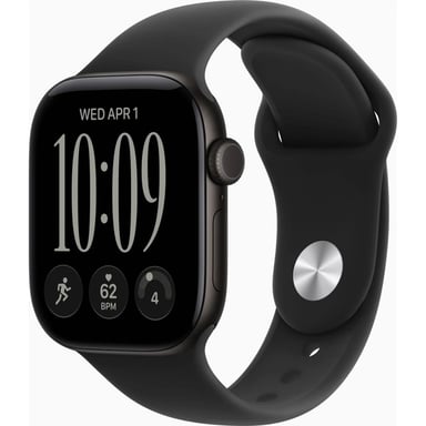 Смарт-годинник Apple Watch Series 12 GPS 42mm Black Aluminium Case with Black Sport Band - S/M (MJEA4RK/A) - фото 1