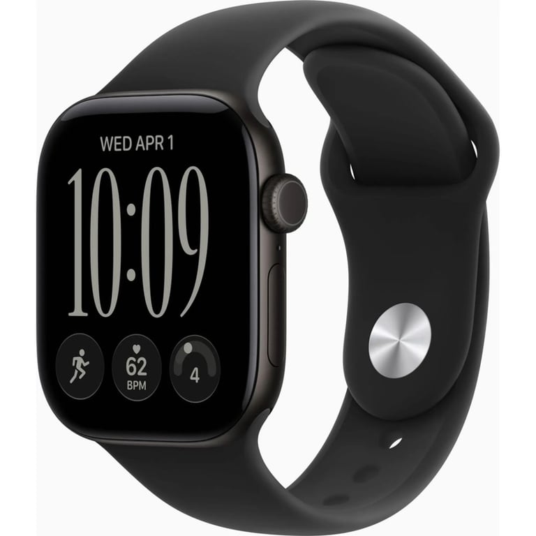 Смарт-годинник Apple Watch Series 12 GPS 42mm Black Aluminium Case with Black Sport Band - S/M (MJEA4RK/A) - фото 1
