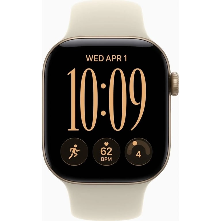 Смарт-годинник Apple Watch Series 12 GPS 42mm Light Gold Aluminium Case with Sand Sport Band - S/M (MJED4RK/A) - фото 2