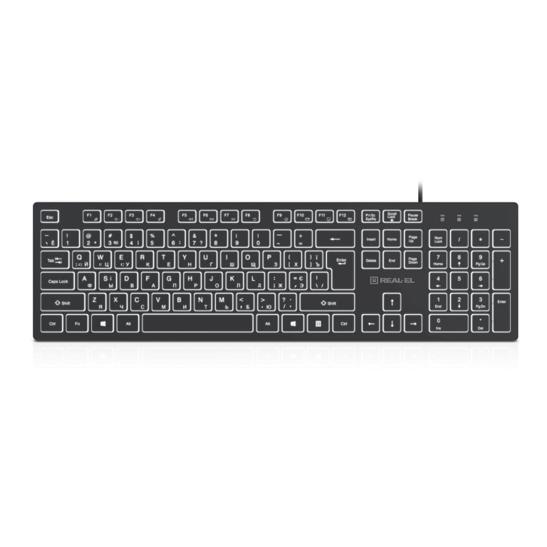 Клавіатура REAL-EL RK-7050 USB Black (EL123100054) - фото 1