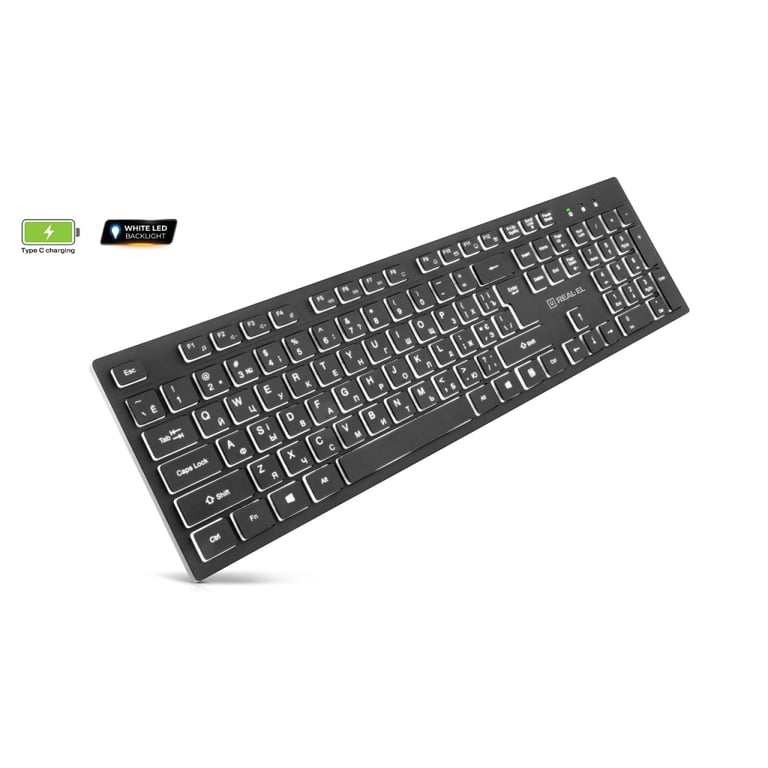 Клавіатура REAL-EL RK-725W Wireless/Bluetooth Black (EL123100061) - фото 2