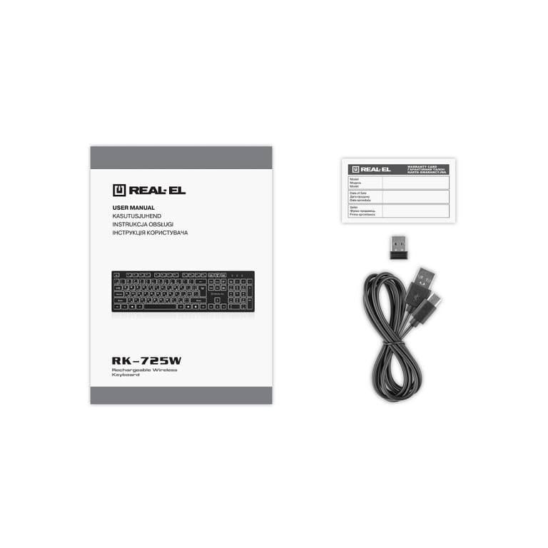 Клавіатура REAL-EL RK-725W Wireless/Bluetooth Black (EL123100061) - фото 8