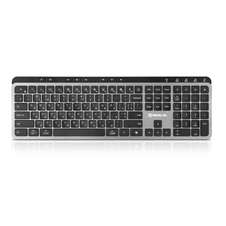 Клавіатура REAL-EL RK-737W Wireless/Bluetooth Black/Grey (EL123100060) - фото 1