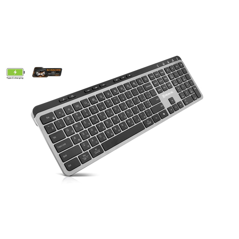 Клавіатура REAL-EL RK-737W Wireless/Bluetooth Black/Grey (EL123100060) - фото 2