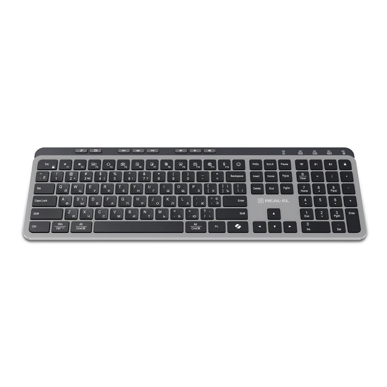 Клавіатура REAL-EL RK-737W Wireless/Bluetooth Black/Grey (EL123100060) - фото 5