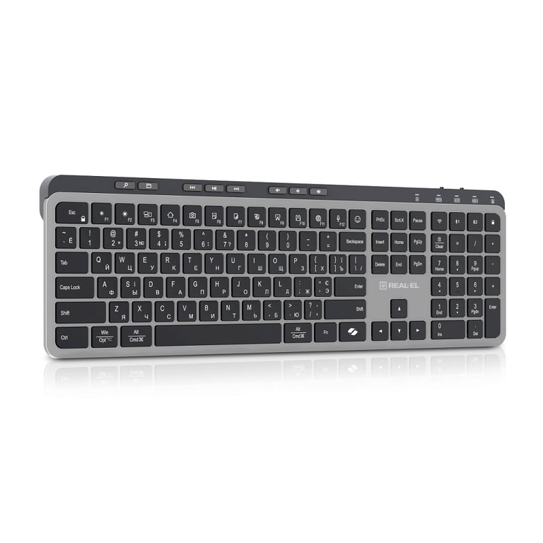 Клавіатура REAL-EL RK-737W Wireless/Bluetooth Black/Grey (EL123100060) - фото 6