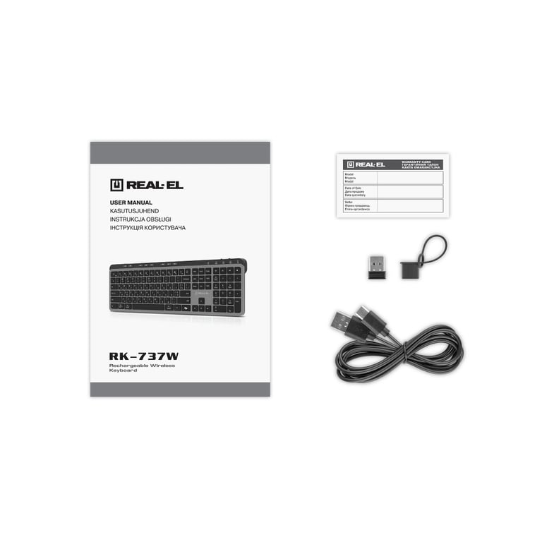 Клавіатура REAL-EL RK-737W Wireless/Bluetooth Black/Grey (EL123100060) - фото 9