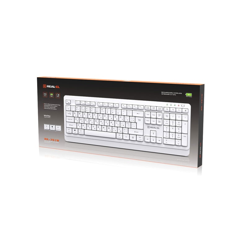 Клавіатура REAL-EL RK-761W Wireless White (EL123100059) - фото 9