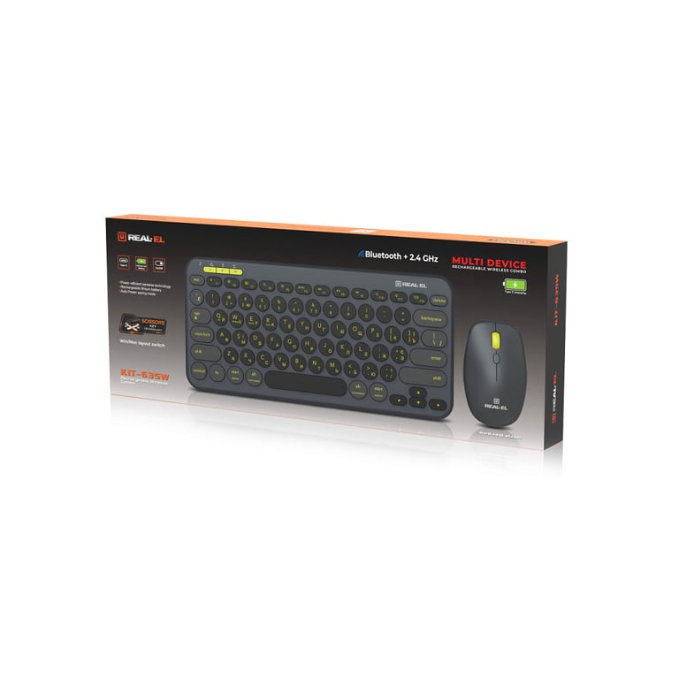 Комплект REAL-EL KIT-635W Wireless/Bluetooth Black (EL123100057) - фото 10
