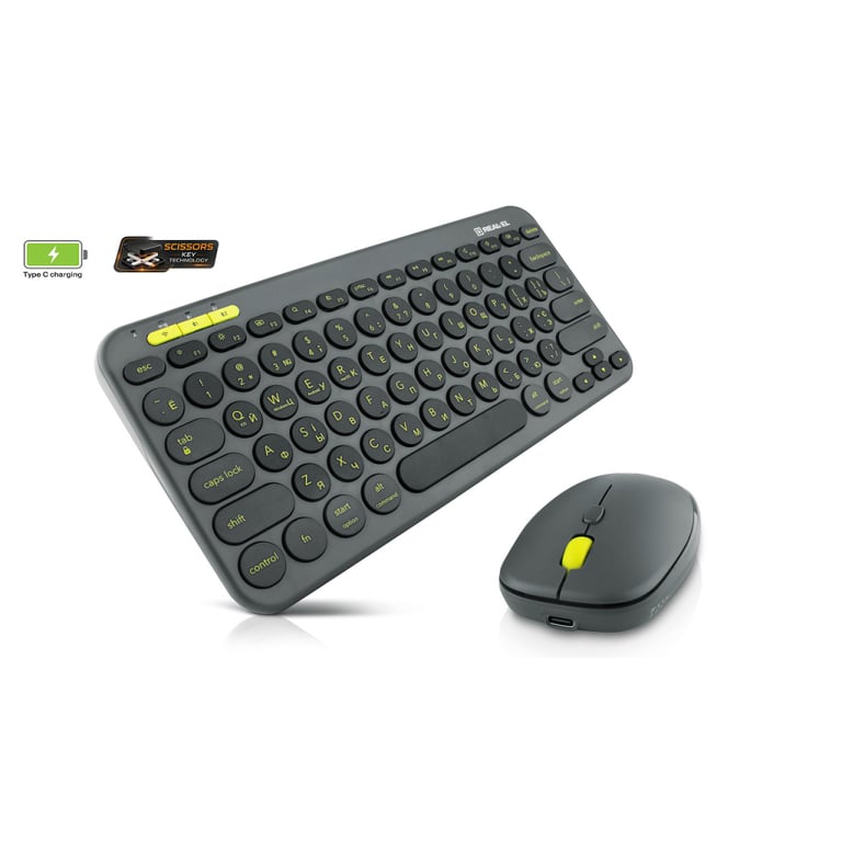 Комплект REAL-EL KIT-635W Wireless/Bluetooth Black (EL123100057) - фото 2