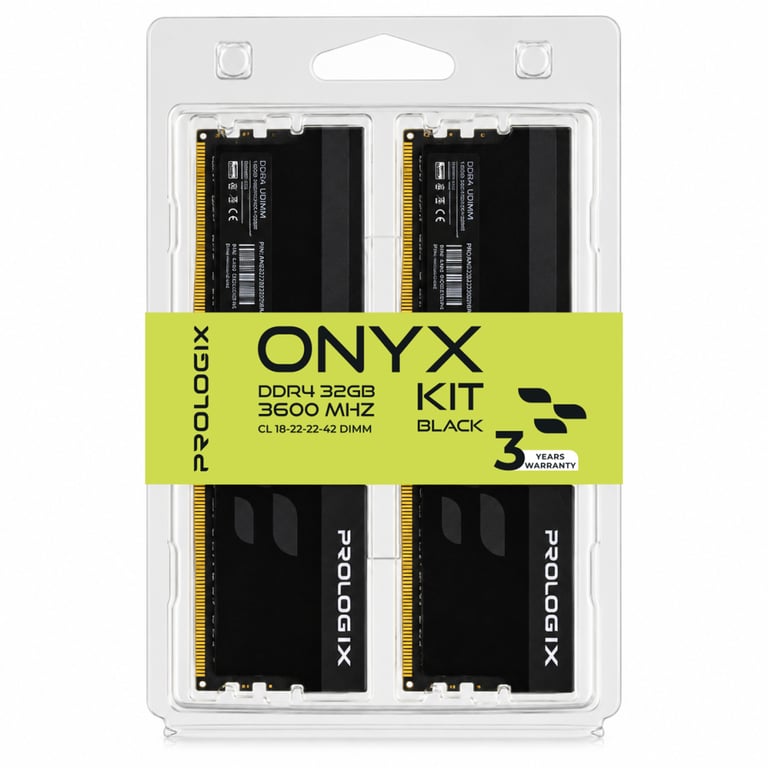 Модуль пам'яті для комп'ютера DDR4 32GB (2x16GB) 3600 MHz Onyx Black Prologix (PRO32GB3600YB4K) - фото 4