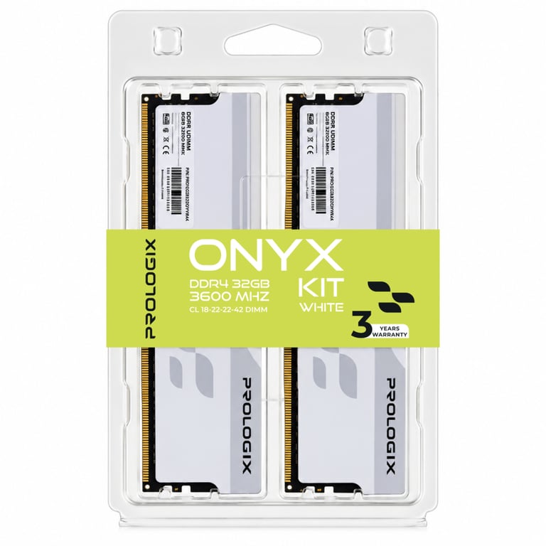 Модуль пам'яті для комп'ютера DDR4 32GB (2x16GB) 3600 MHz Onyx White Prologix (PRO32GB3600YW4K) - фото 4