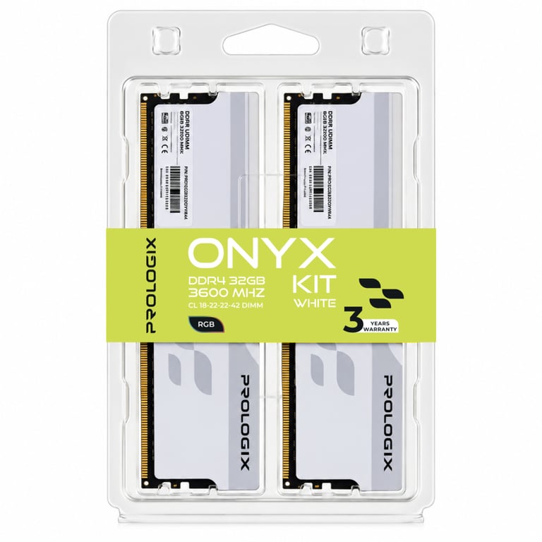 Модуль пам'яті для комп'ютера DDR4 32GB (2x16GB) 3600 MHz Onyx White RGB Prologix (PRO32GB3600YWR4K) - фото 4